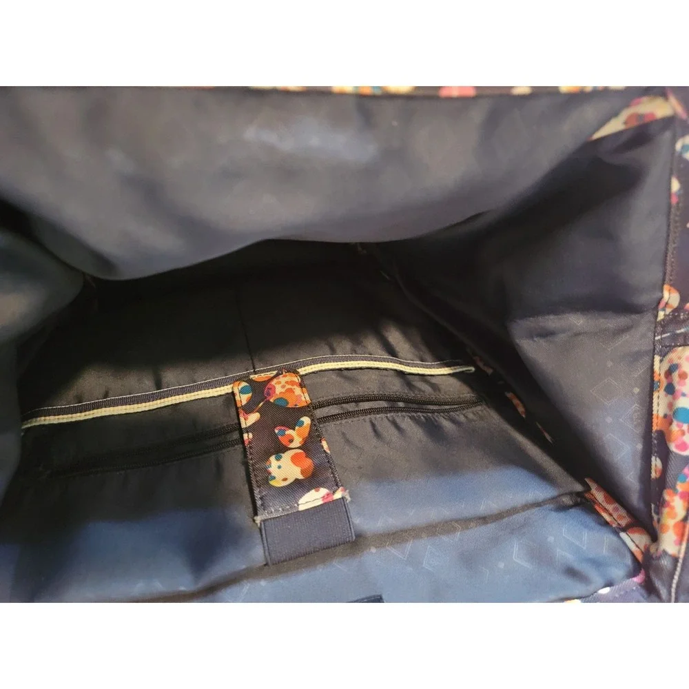 Vera Bradley Lighten Up Frame Large Backpack Floral Print Travel School Bag Navy